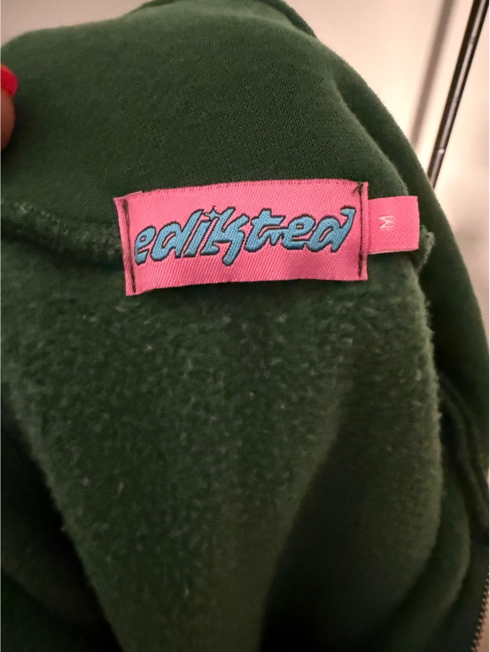 Edikted Women's Green Half-Zip Sweatshirt,‎ Size M - Picture 3 of 6